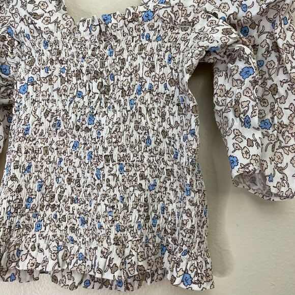 New!Olivaceous Top| 100% rayon| Small|ribbed| soft| cropped| stretchy|floral - Picture 4 of 16